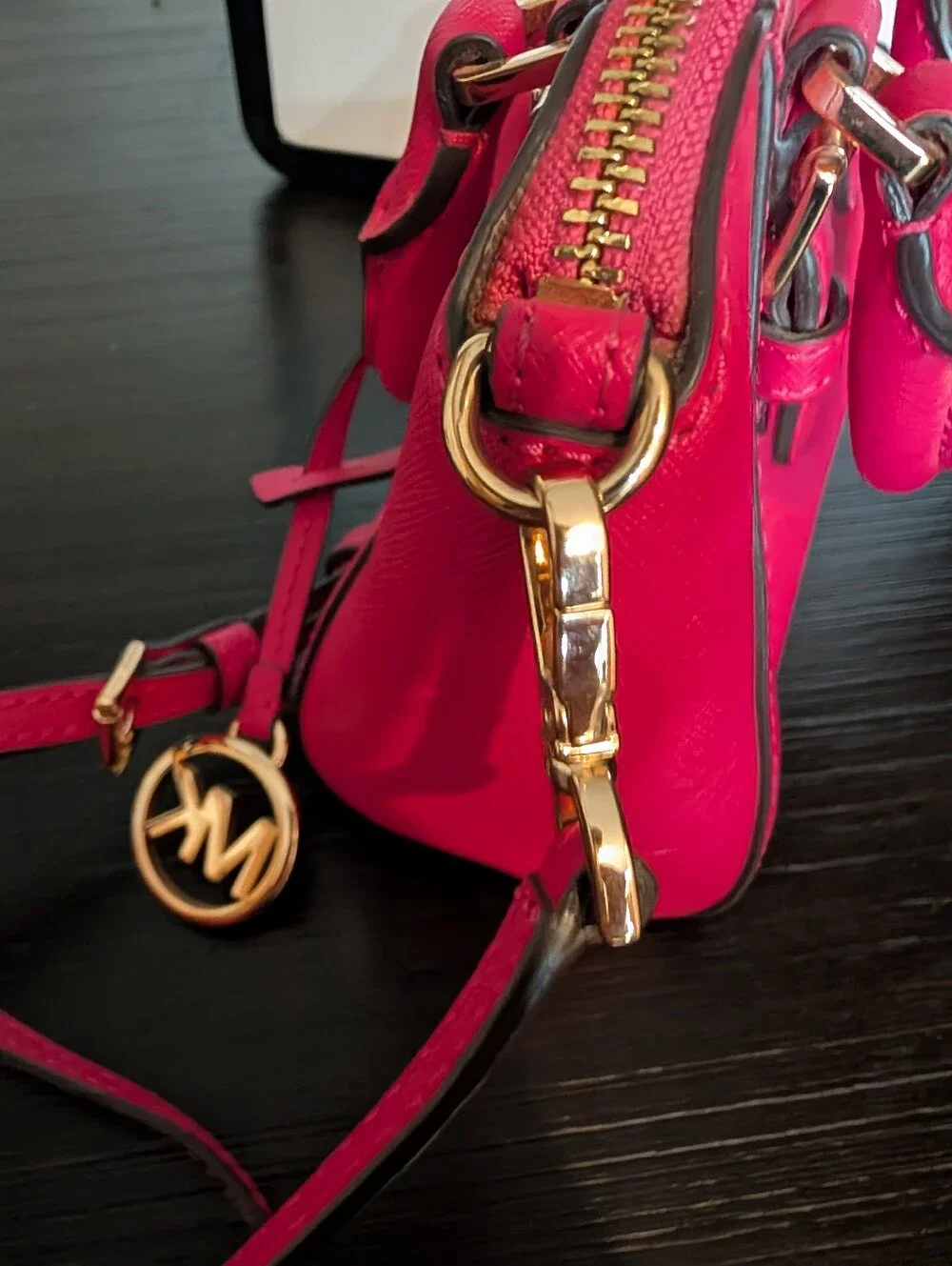 Michael Kors Pink Saffiano Mini Crossbody Bag